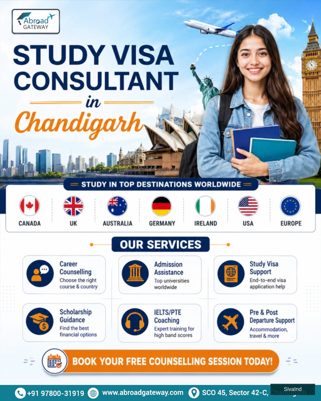 Best Study Visa Consultant in Chandigarh | Abroad Gateway