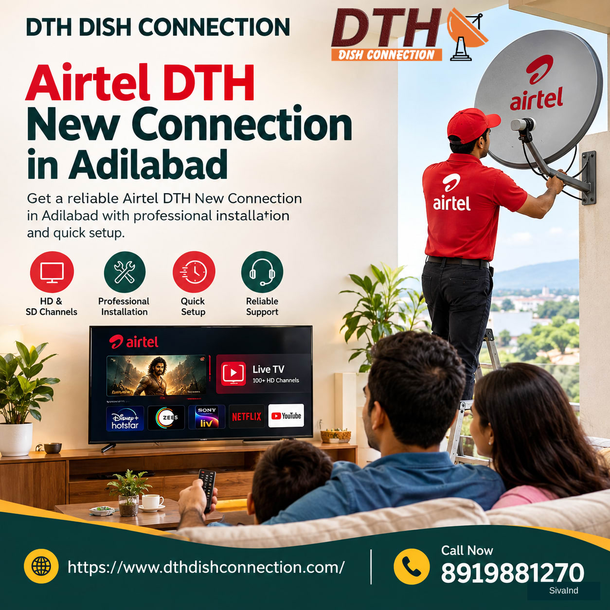 Airtel DTH New Connection in Adilabad