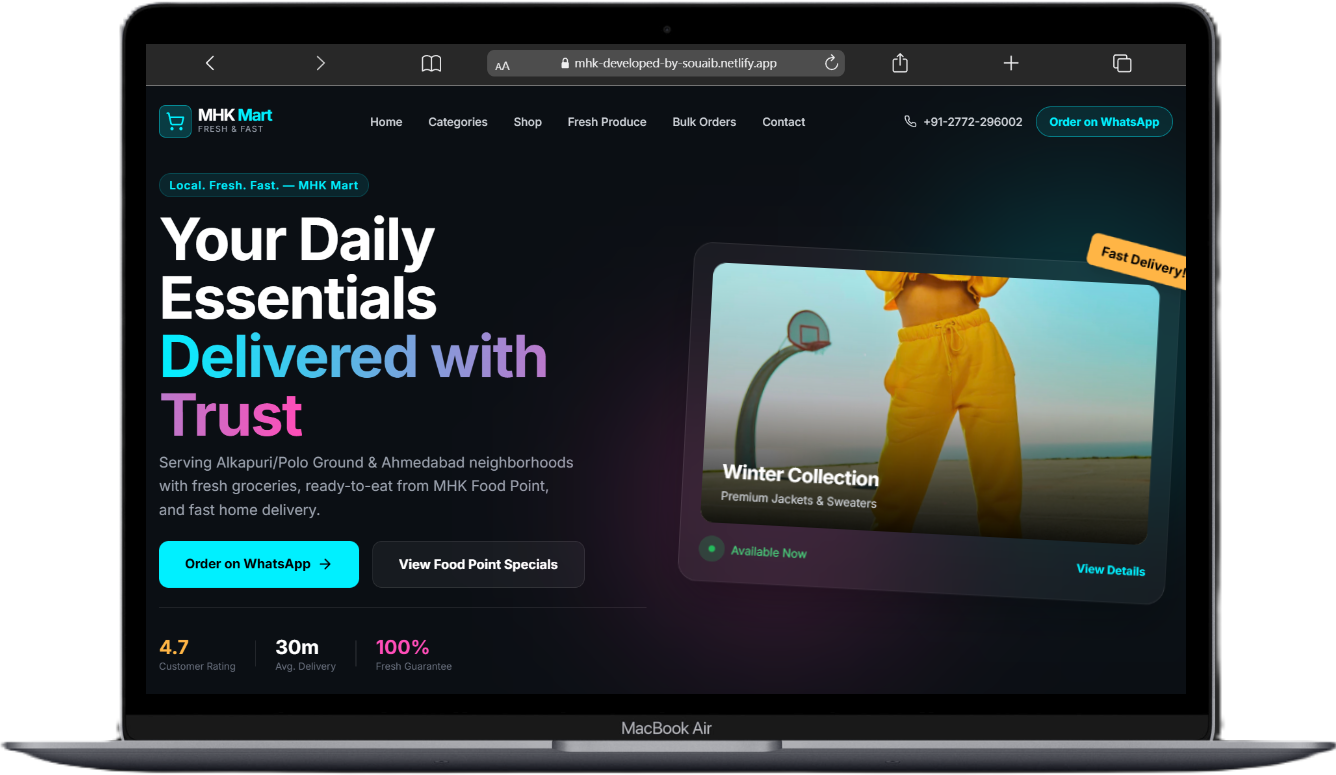 MHK MART: Shopping Mall Landing Page