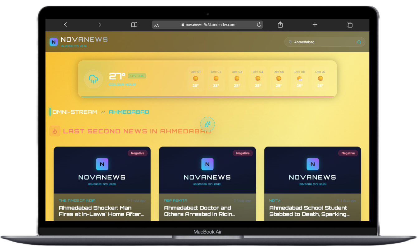 NOVA NEWS: Real Time News Website