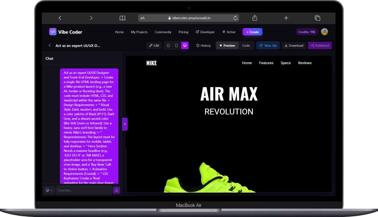 VIBE CODER: AI Website Builder