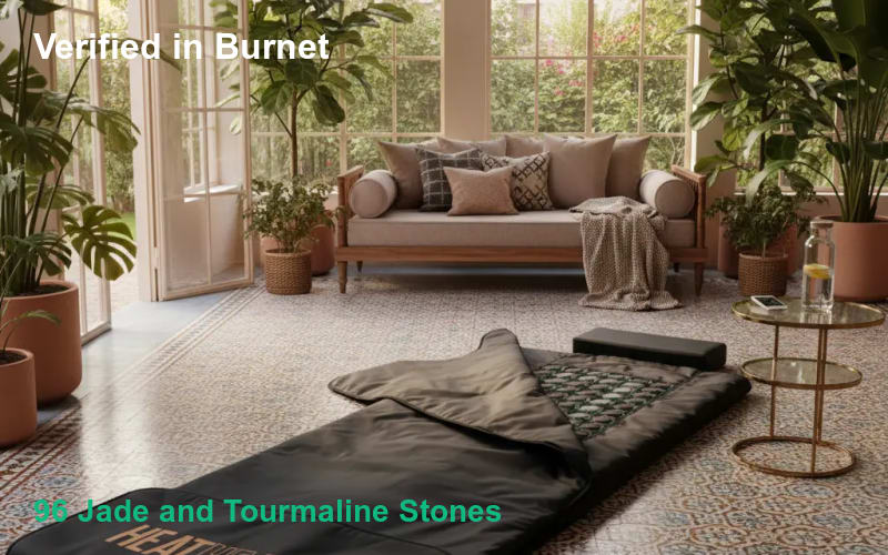 HeatHealer-Sauna-Blanket in Burnet - 96 Jade and Tourmaline Stones