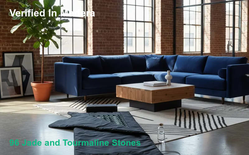 HeatHealer-Sauna-Blanket in Madera - 96 Jade and Tourmaline Stones