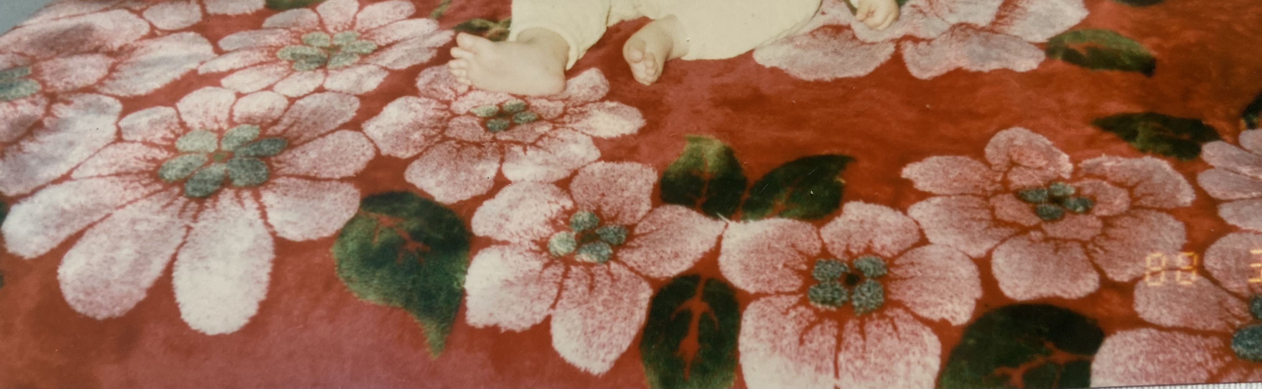 The Big Red Vintage Floral Blanket