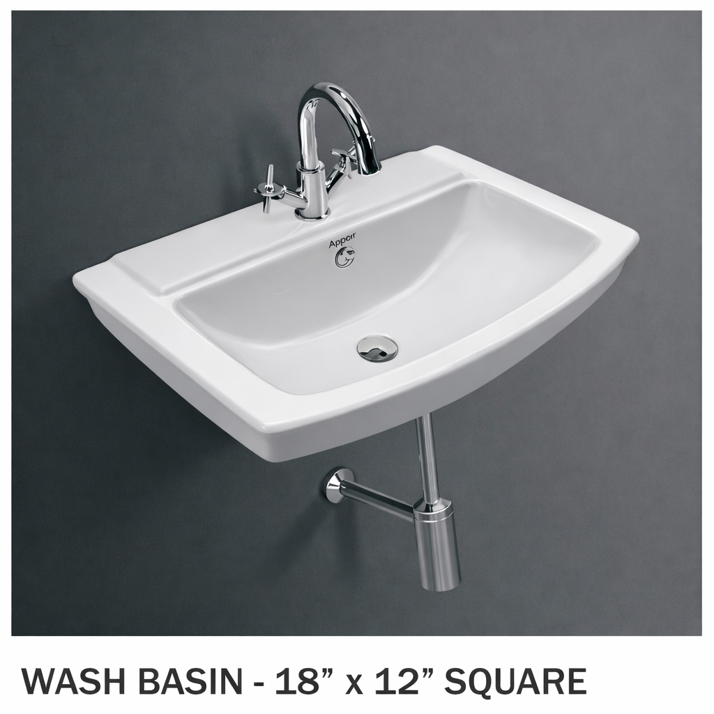 Wall Mount Wash Basin - Space Saving Ceramic Sanitaryware Axpert Cera - Product 12