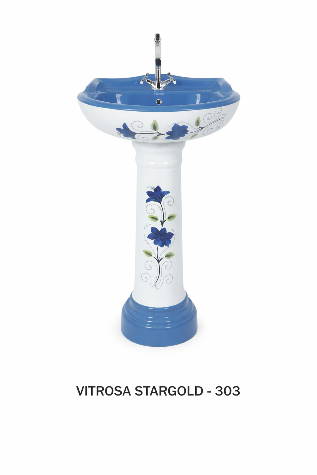 Vitrosa Stargold Pedestal Set - Premium Gold-Themed Designer Wash Basin - Product 3
