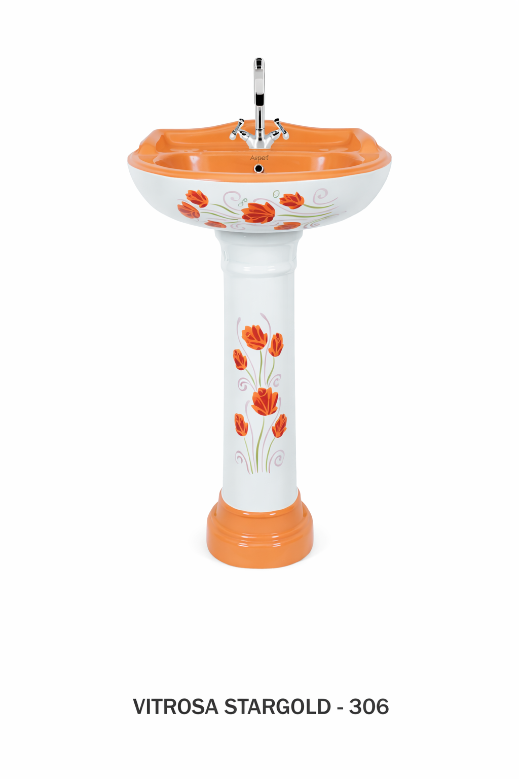 Vitrosa Stargold Pedestal Set - Premium Gold-Themed Designer Wash Basin - Product 6