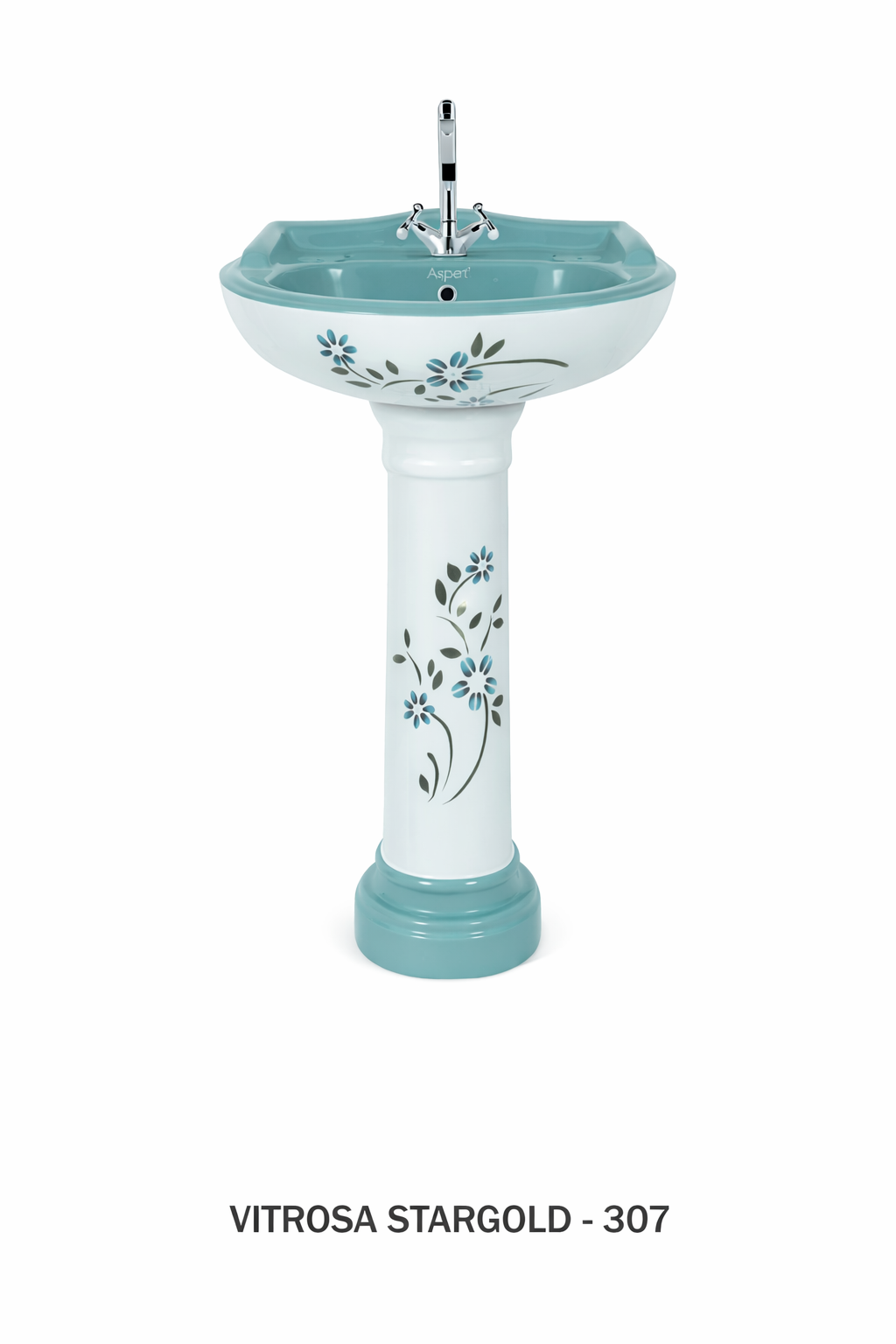 Vitrosa Stargold Pedestal Set - Premium Gold-Themed Designer Wash Basin - Product 7