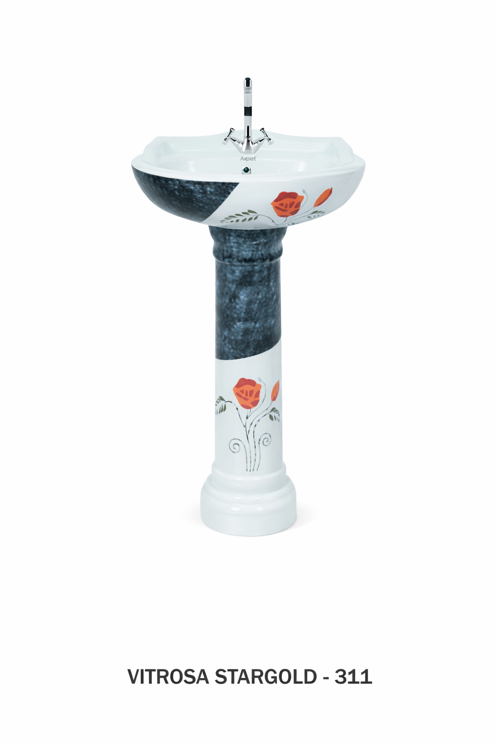 Vitrosa Stargold Pedestal Set - Premium Gold-Themed Designer Wash Basin - Product 13