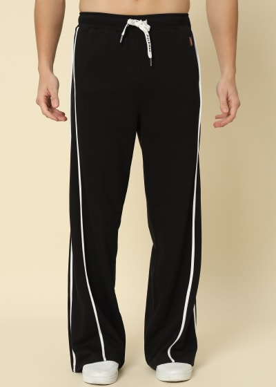 PockMAN Men Black Wide Leg Comfort Joggers