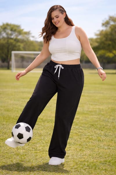 Pockman Relaxed Fit Solid Cotton Terry Black Jogger