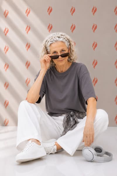 PockMAN Oversized Fit Cotton Classic Round Neck Grey Tshirt