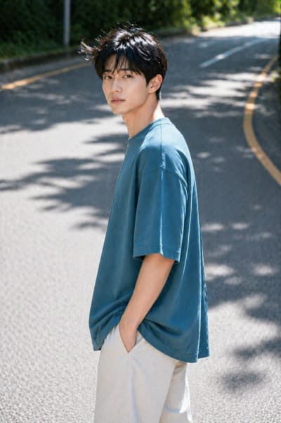 PockMAN Mens Oversized Solid Pure Cotton Terry Teal Tshirt