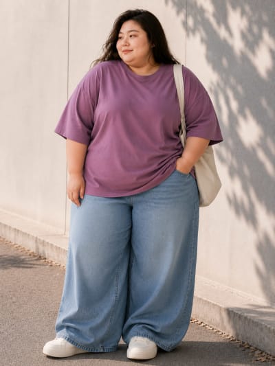 PockMAN Women Oversized Solid Pure Cotton Terry Mauve Tshirt