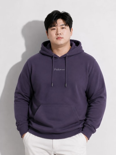 Pockman Men Regular Fit Cotton Mauve Hoodie