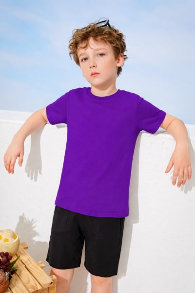 Pockman Kids Regular Fit Pure Cotton Voilet Tshirt