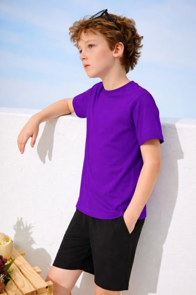 Pockman Kids Regular Fit Pure Cotton Voilet Tshirt