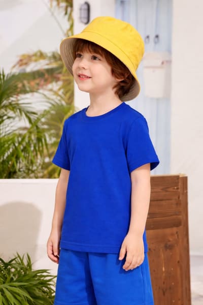 Pockman Kids Regular Fit Pure Cotton Skyblue Tshirt