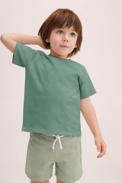 Pockman Kids Regular Fit Pure Cotton Pista Tshirt