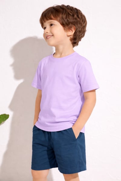Pockman Kids Regular Fit Pure Cotton LavenderTshirt