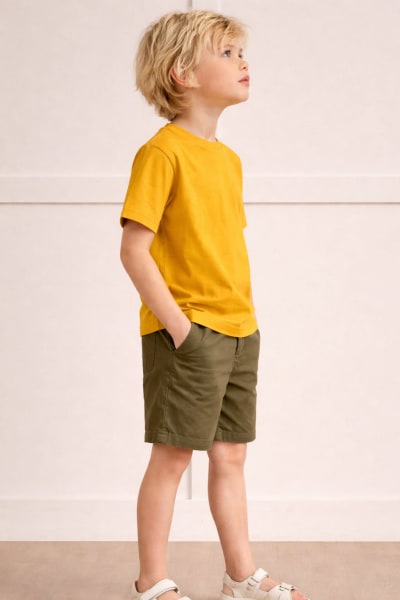 Pockman Kids Regular Fit Pure Cotton Mustard Tshirt
