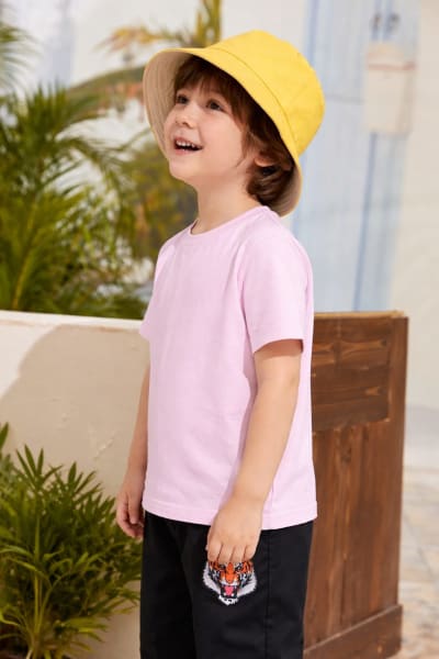 Pockman Kids Regular Fit Pure Cotton Pink Tshirt