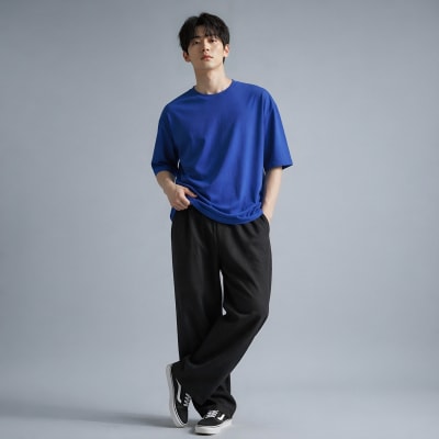 PockMAN Oversized Fit Cotton Classic Round Neck Royal Blue Tshirt