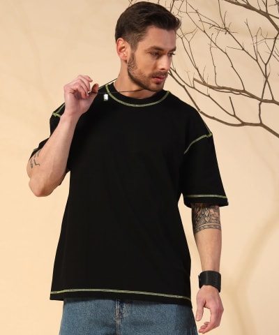 PockMAN Men Oversized Cotton Terry UltraVibes Tshirt