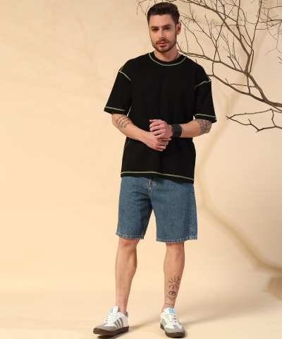 PockMAN Men Oversized Cotton Terry UltraVibes Tshirt