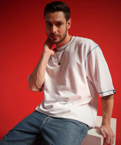 PockMAN Men Oversized Cotton Terry UltraVibes Tshirt