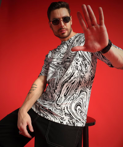 PockMAN Men Oversized Cotton Terry UltraVibes Tshirt
