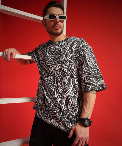 PockMAN Men Oversized Cotton Terry UltraVibes Tshirt