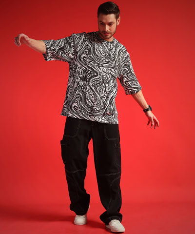 PockMAN Men Oversized Cotton Terry UltraVibes Tshirt
