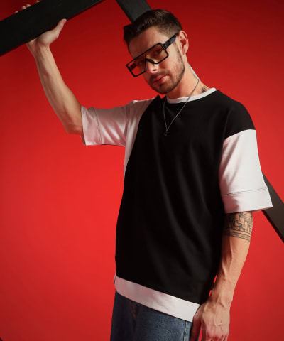 PockMAN Men Oversized Cotton Terry UltraVibes Tshirt