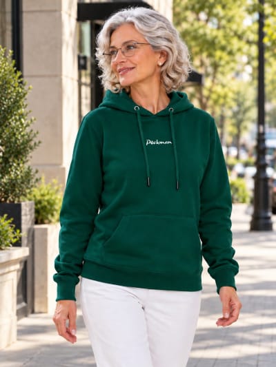 Pockman Premium 350 GSM Pure Cotton Fleece Bottle Green Hoodie