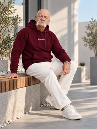 Pockman Premium 350 GSM Pure Cotton Fleece Burgundy Hoodie