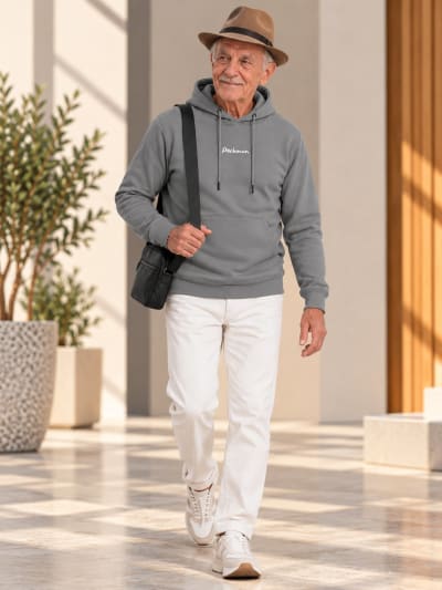 Pockman Premium 350 GSM Pure Cotton Fleece Dark Grey Hoodie