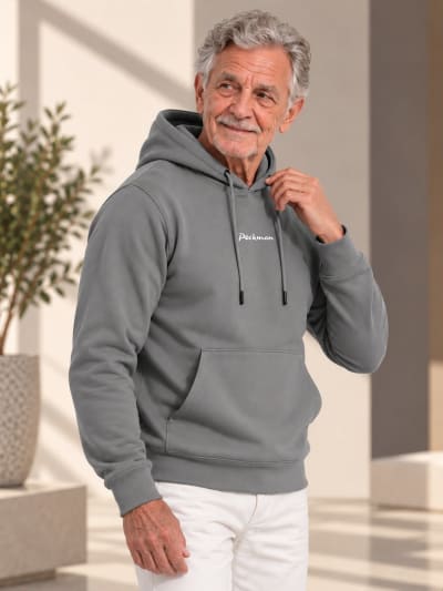Pockman Premium 350 GSM Pure Cotton Fleece Dark Grey Hoodie