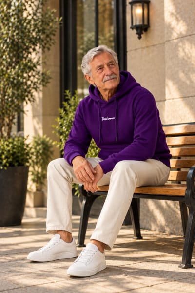 Pockman Premium 350 GSM Pure Cotton Fleece Voilet Hoodie