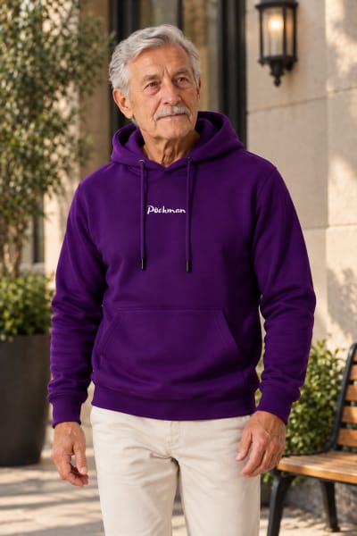 Pockman Premium 350 GSM Pure Cotton Fleece Voilet Hoodie