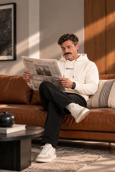 Pockman Premium 350 GSM Pure Cotton Fleece Off White Hoodie