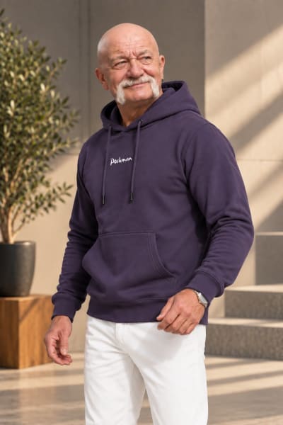 Pockman Premium 350 GSM Pure Cotton Fleece Mauve Hoodie