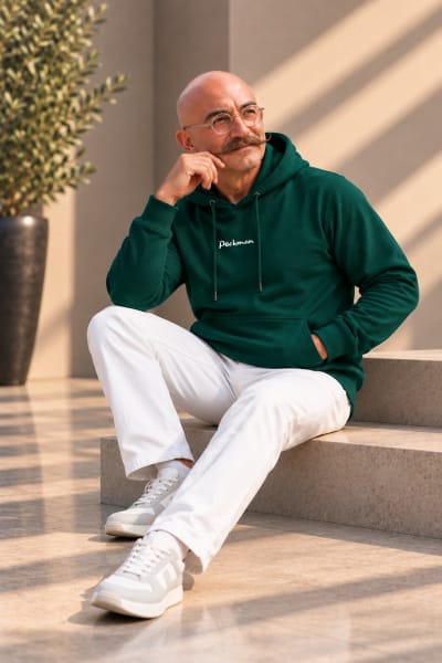 Pockman Premium 350 GSM Pure Cotton Fleece Bottle Green Hoodie