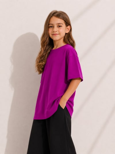Pockman Girls's Premium Cotton Terry T-Shirt Combo | Pack of 3