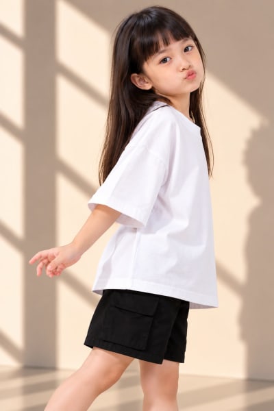 Pockman Girls's Premium Cotton Lightweight T-Shirt Combo | Pack of 4
