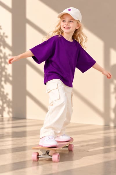 Pockman Girls's Premium Cotton Lightweight T-Shirt Combo | Pack of 4