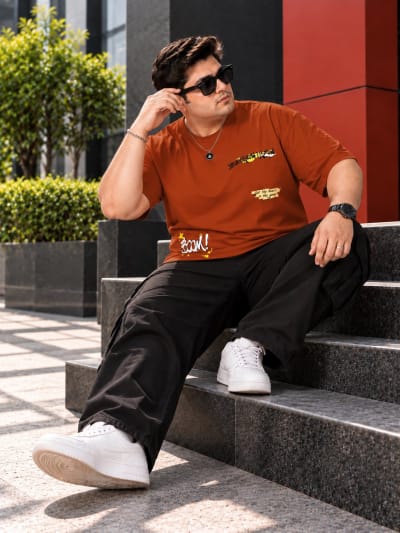 Pockman Premium Plus Size Printed Oversized T-shirt