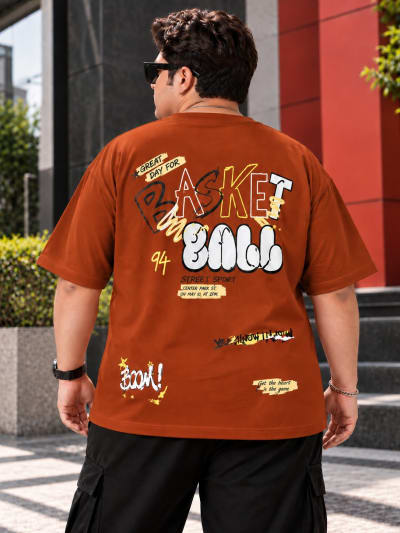 Pockman Premium Plus Size Printed Oversized T-shirt
