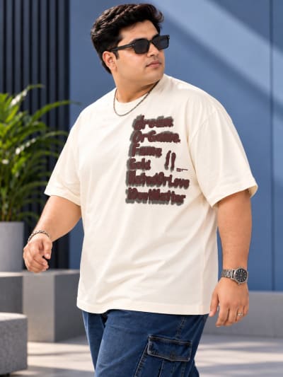 Pockman Premium Plus Size Printed Oversized T-shirt