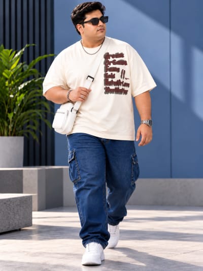 Pockman Premium Plus Size Printed Oversized T-shirt